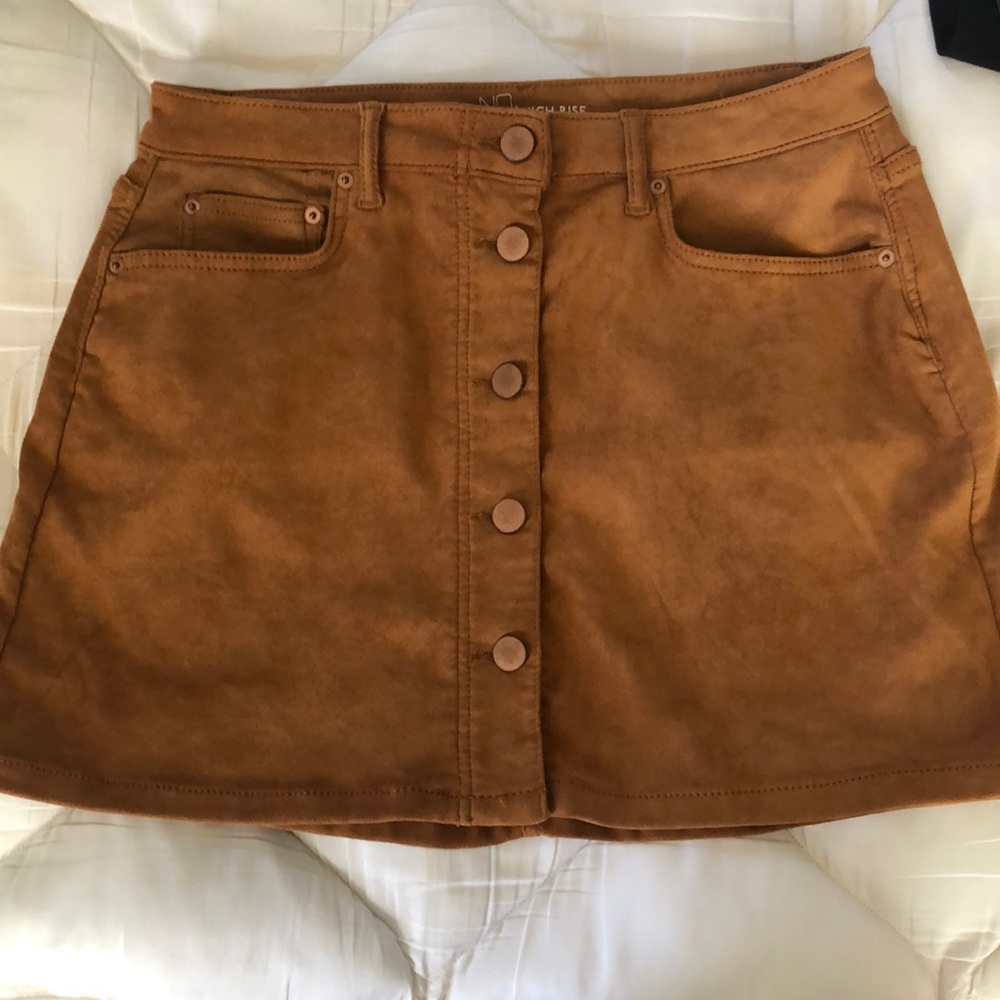 Faux suede mini skirt